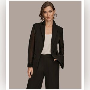 DKNY Women's Open Front Collared Jacket